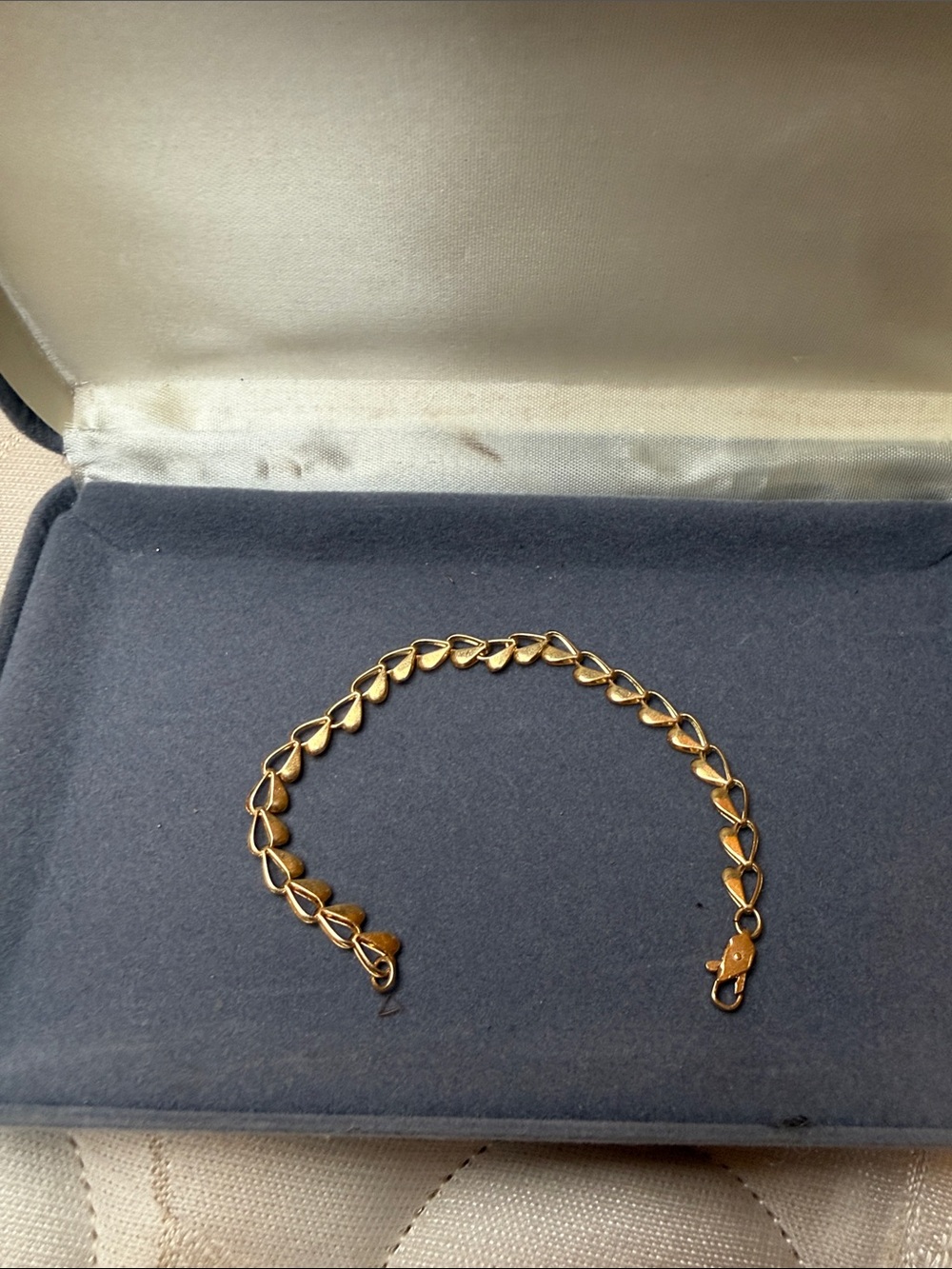 Gold Heart Link Bracelet for Women - Classic Heart Chain vintage gold plated